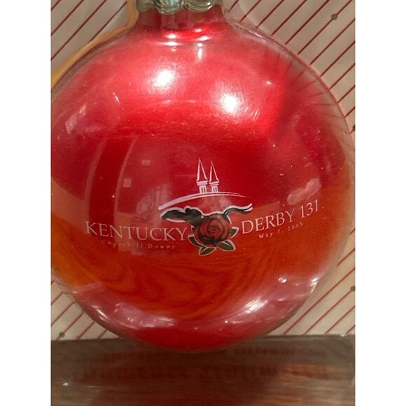 Christmas Kentucky Derby 131 Red Glass Ornament In Box Horse Race Limited Ed - Picture 2 of 4